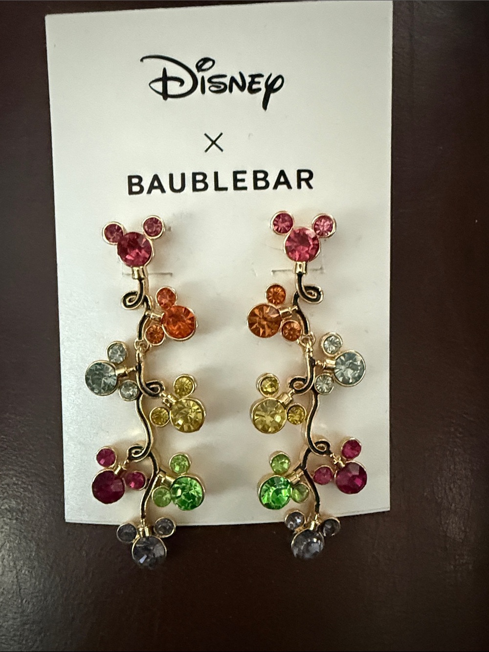 BaubleBar Disney Multicolor Crystal Vine Drop Earrings